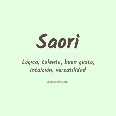 saori significado|Nombre Saori